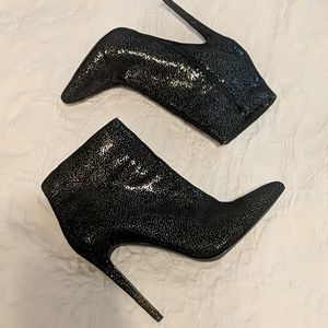 Zip Closure Glittery Heeled Booties